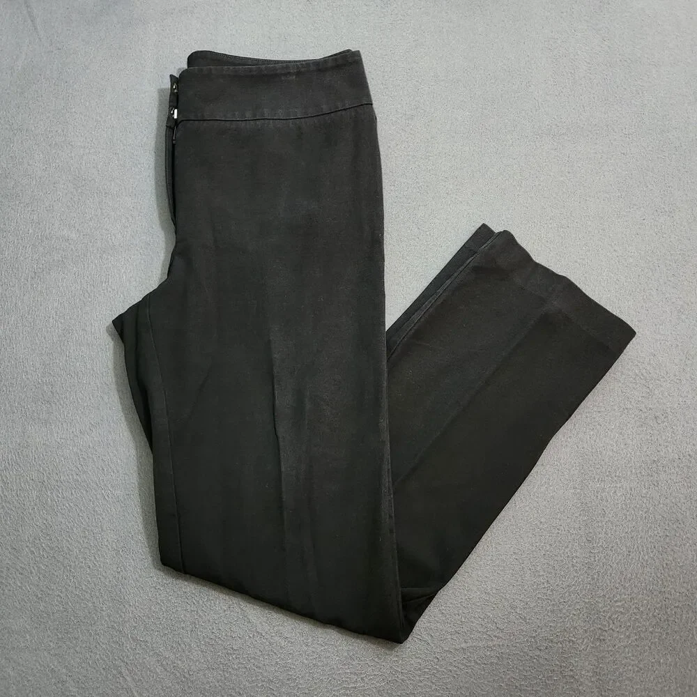 Chico's Pants Women 1 US 8 Black Mid Rise Straight Leg Chino
